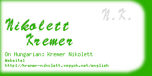 nikolett kremer business card